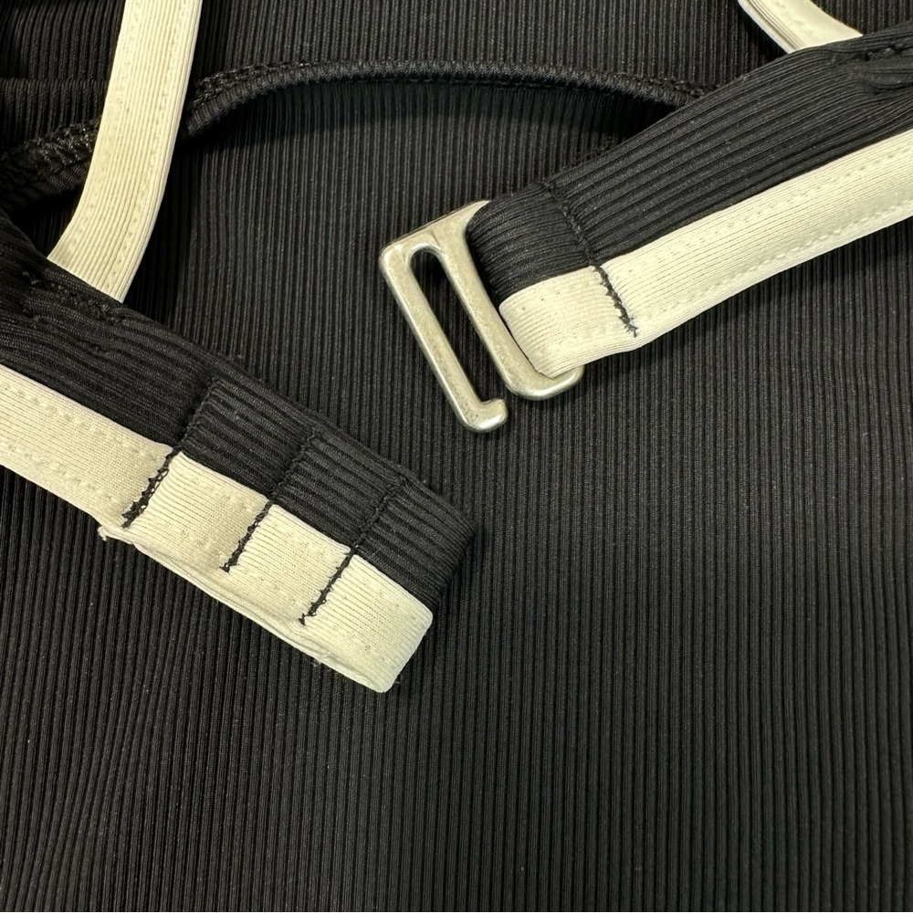 Athleta Black With Off White Trim Two Piece Tankini Bikini Women's Sz S … - Picture 8 of 11